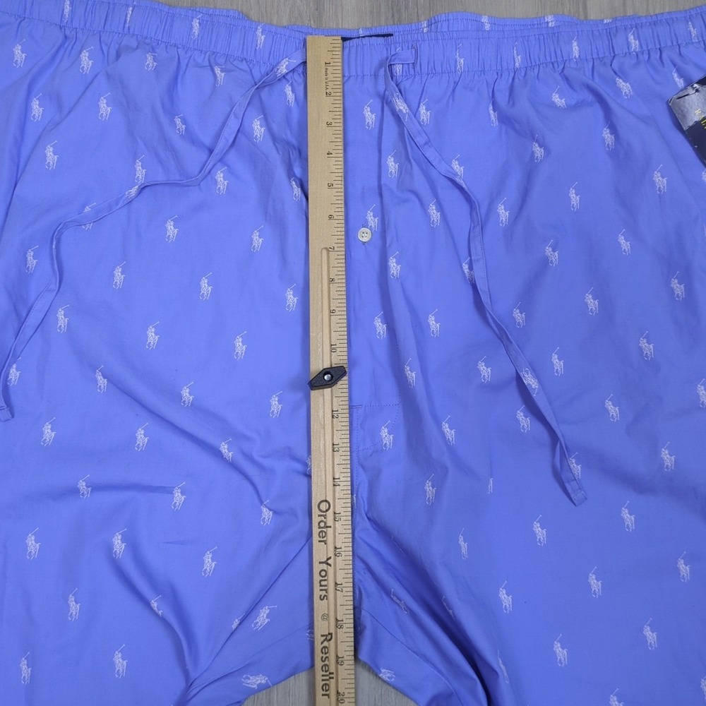 Polo Ralph Lauren Pajama Pants Mens 4XLT Blue White Logo All Over Print Lounge - Picture 12 of 16